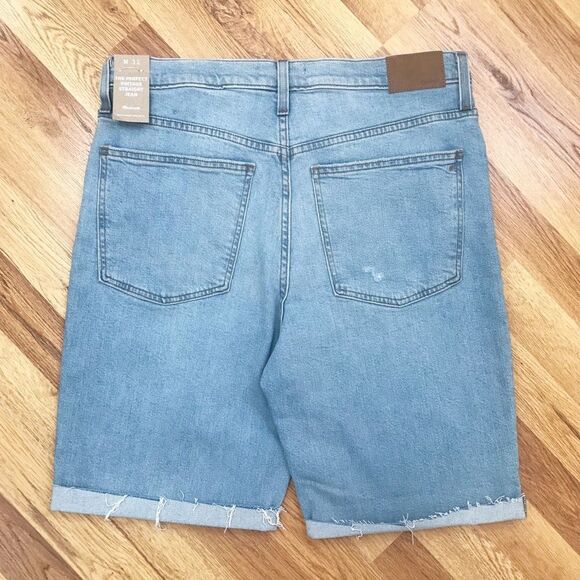 MADEWELL The Perfect Vintage Straight Jean Shorts‎ Midi Bermuda Size 31 New - Picture 2 of 14